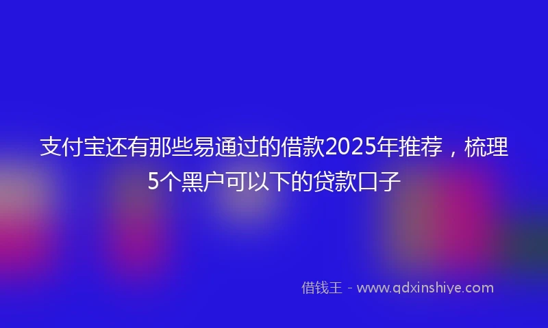 支付宝还有那些易通过的借款2025年推荐，梳理5个黑户可以下的贷款口子