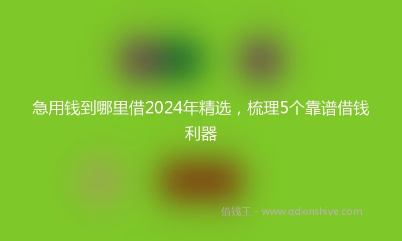 急用钱到哪里借2024年精选，梳理5个靠谱借钱利器
