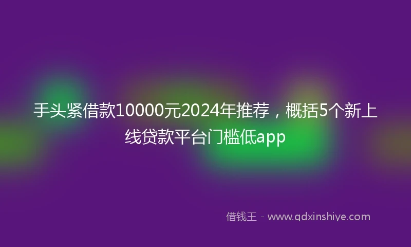手头紧借款10000元2024年推荐，概括5个新上线贷款平台门槛低app