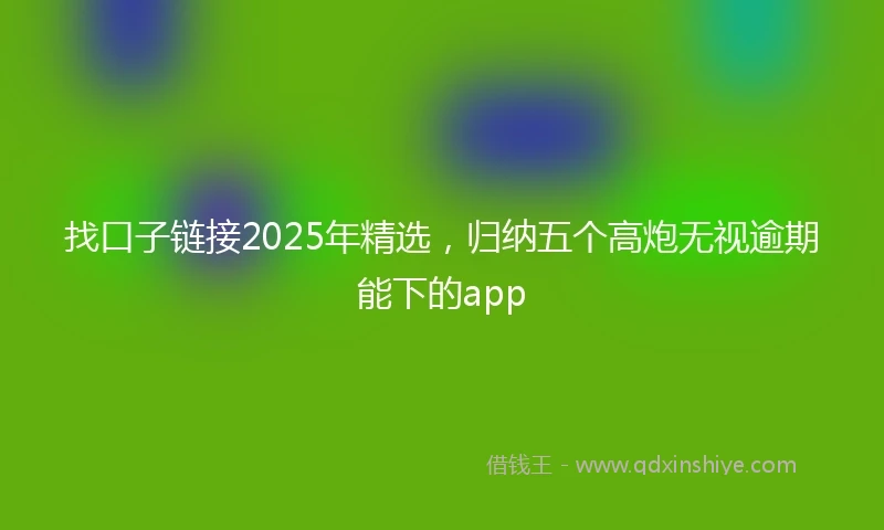 找口子链接2025年精选，归纳五个高炮无视逾期能下的app