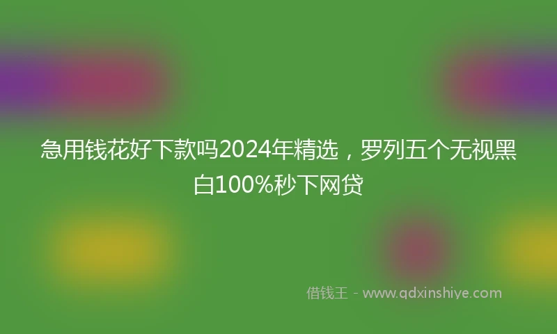 急用钱花好下款吗2024年精选，罗列五个无视黑白100%秒下网贷