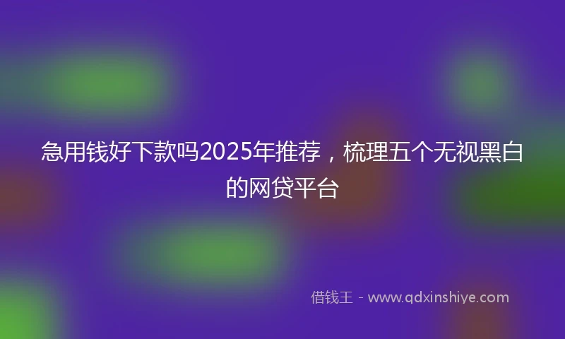 急用钱好下款吗2025年推荐，梳理五个无视黑白的网贷平台