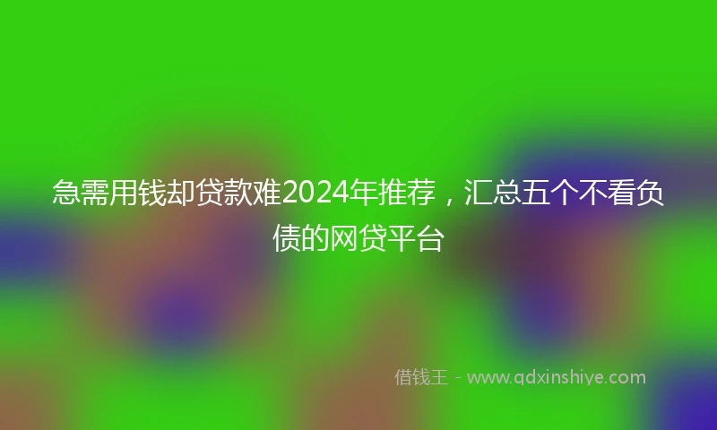 急需用钱却贷款难2024年推荐，汇总五个不看负债的网贷平台