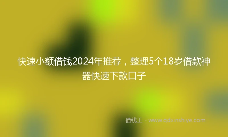 快速小额借钱2024年推荐，整理5个18岁借款神器快速下款口子