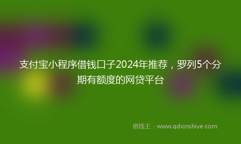 支付宝小程序借钱口子2024年推荐，罗列5个分期有额度的网贷平台