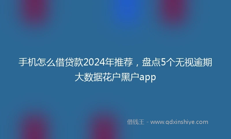 手机怎么借贷款2024年推荐，盘点5个无视逾期大数据花户黑户app
