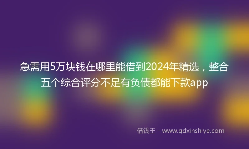 急需用5万块钱在哪里能借到2024年精选，整合五个综合评分不足有负债都能下款app