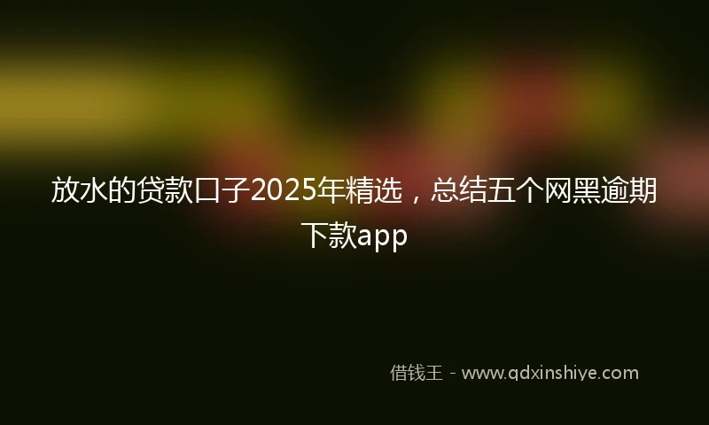 放水的贷款口子2025年精选，总结五个网黑逾期下款app