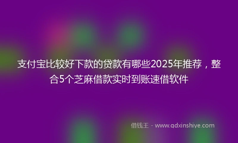 支付宝比较好下款的贷款有哪些2025年推荐，整合5个芝麻借款实时到账速借软件