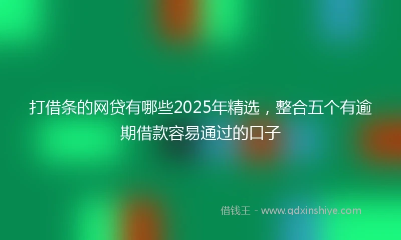 打借条的网贷有哪些2025年精选，整合五个有逾期借款容易通过的口子