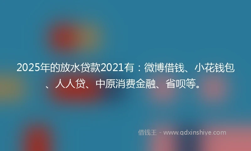 2025年的放水贷款2021有：微博借钱、小花钱包、人人贷、中原消费金融、省呗等。