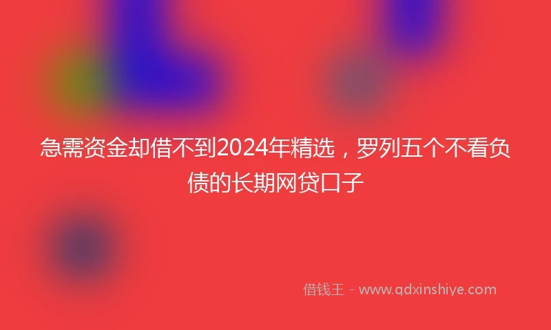 急需资金却借不到2024年精选，罗列五个不看负债的长期网贷口子