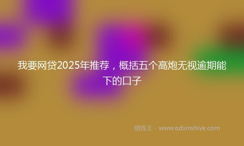 我要网贷2025年推荐，概括五个高炮无视逾期能下的口子