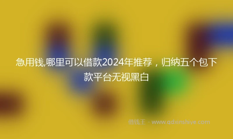急用钱,哪里可以借款2024年推荐，归纳五个包下款平台无视黑白