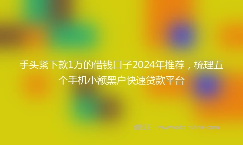 手头紧下款1万的借钱口子2024年推荐，梳理五个手机小额黑户快速贷款平台
