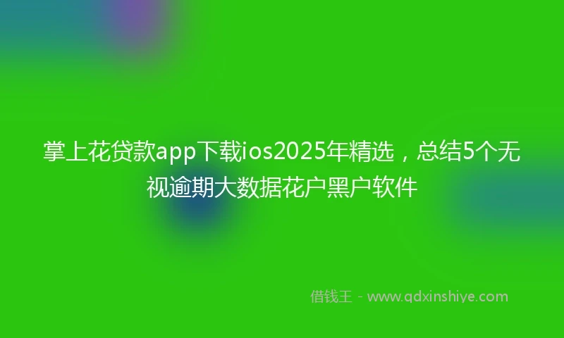 掌上花贷款app下载ios2025年精选，总结5个无视逾期大数据花户黑户软件
