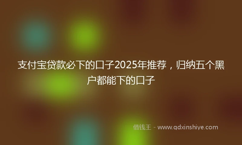 支付宝贷款必下的口子2025年推荐，归纳五个黑户都能下的口子