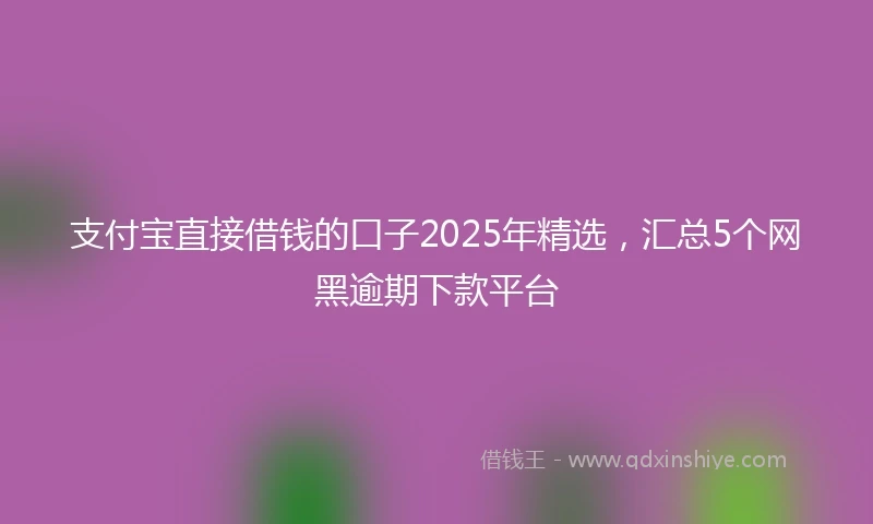 支付宝直接借钱的口子2025年精选，汇总5个网黑逾期下款平台