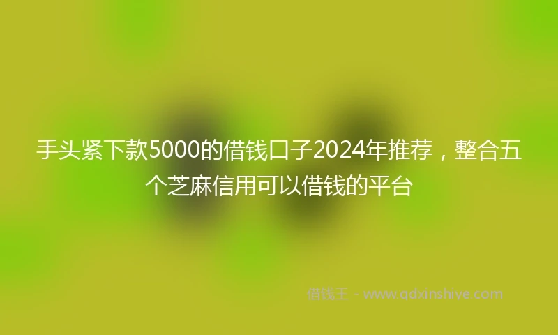 手头紧下款5000的借钱口子2024年推荐，整合五个芝麻信用可以借钱的平台