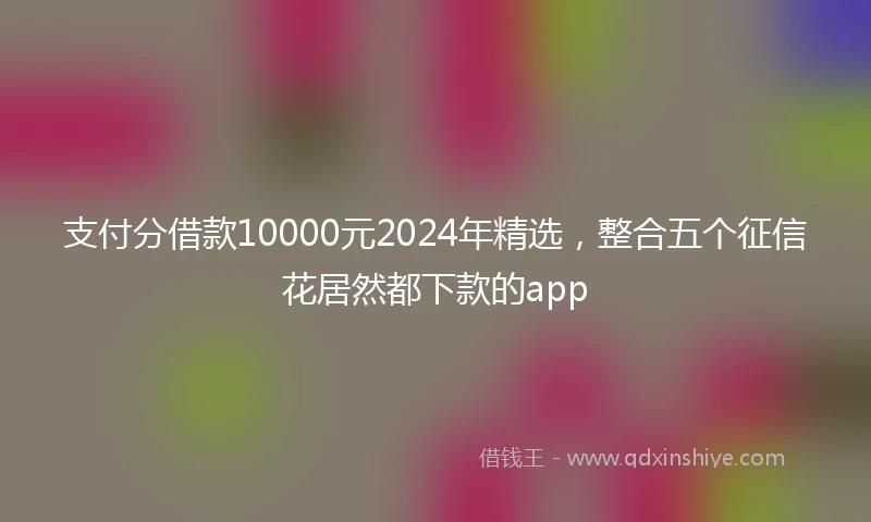 支付分借款10000元2024年精选，整合五个征信花居然都下款的app