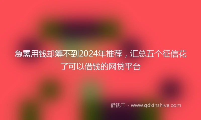 急需用钱却筹不到2024年推荐，汇总五个征信花了可以借钱的网贷平台