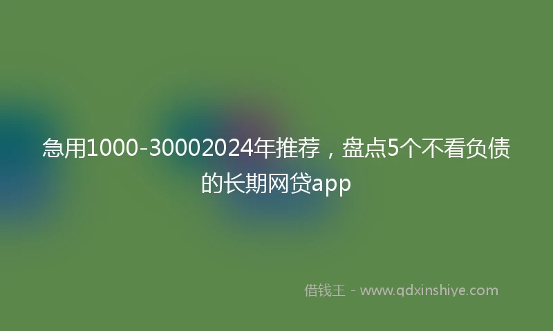 急用1000-30002024年推荐，盘点5个不看负债的长期网贷app