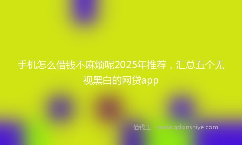 手机怎么借钱不麻烦呢2025年推荐，汇总五个无视黑白的网贷app