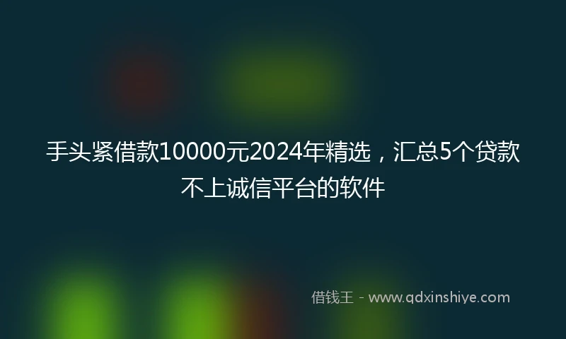 手头紧借款10000元2024年精选，汇总5个贷款不上诚信平台的软件