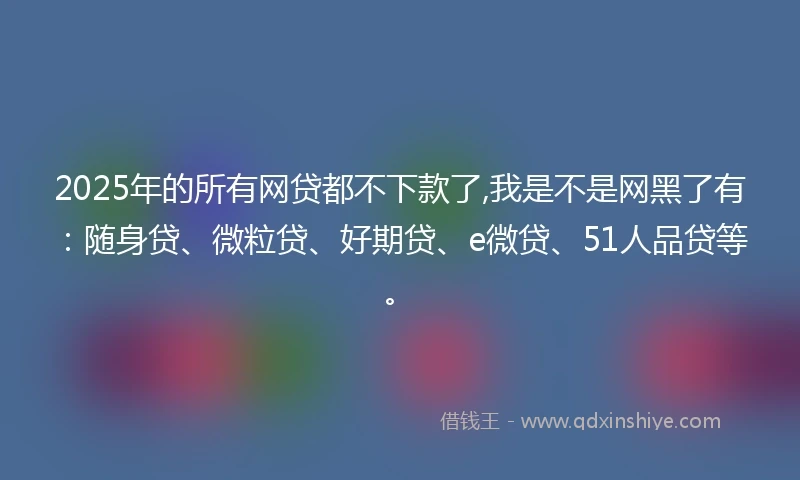 2025年的所有网贷都不下款了,我是不是网黑了有：随身贷、微粒贷、好期贷、e微贷、51人品贷等。