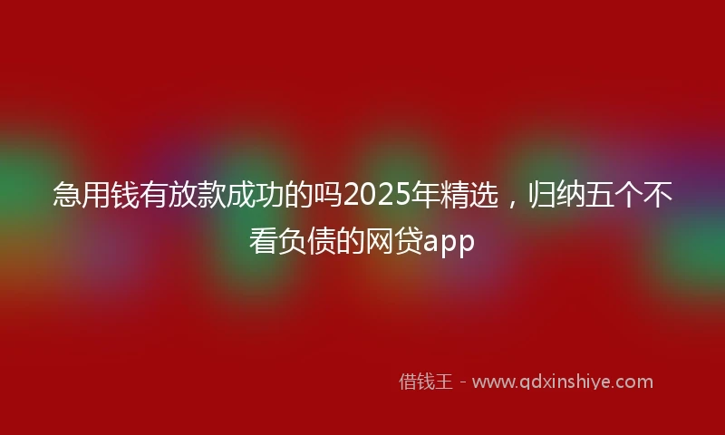 急用钱有放款成功的吗2025年精选，归纳五个不看负债的网贷app