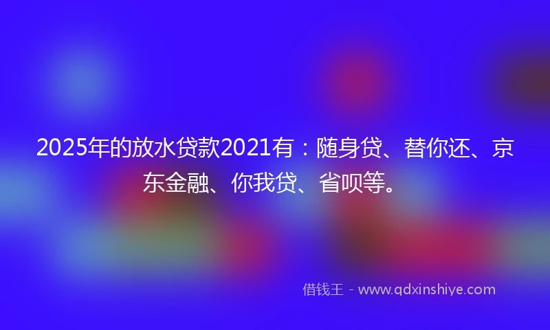 2025年的放水贷款2021有：随身贷、替你还、京东金融、你我贷、省呗等。