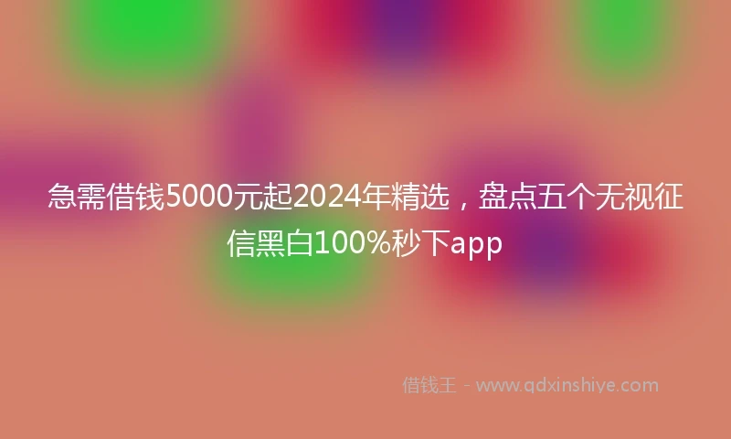 急需借钱5000元起2024年精选，盘点五个无视征信黑白100%秒下app