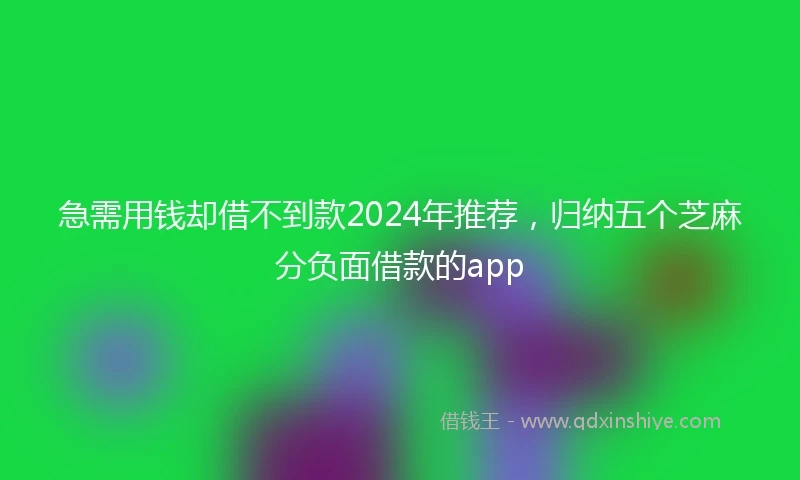 急需用钱却借不到款2024年推荐，归纳五个芝麻分负面借款的app