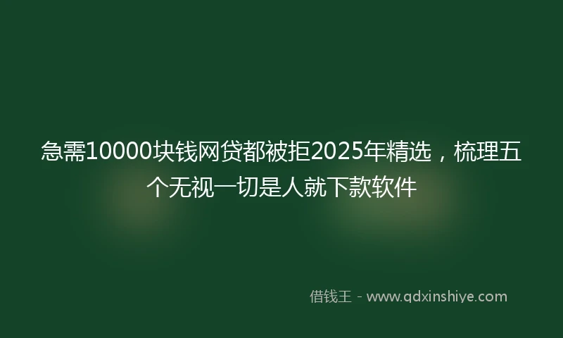 急需10000块钱网贷都被拒2025年精选，梳理五个无视一切是人就下款软件