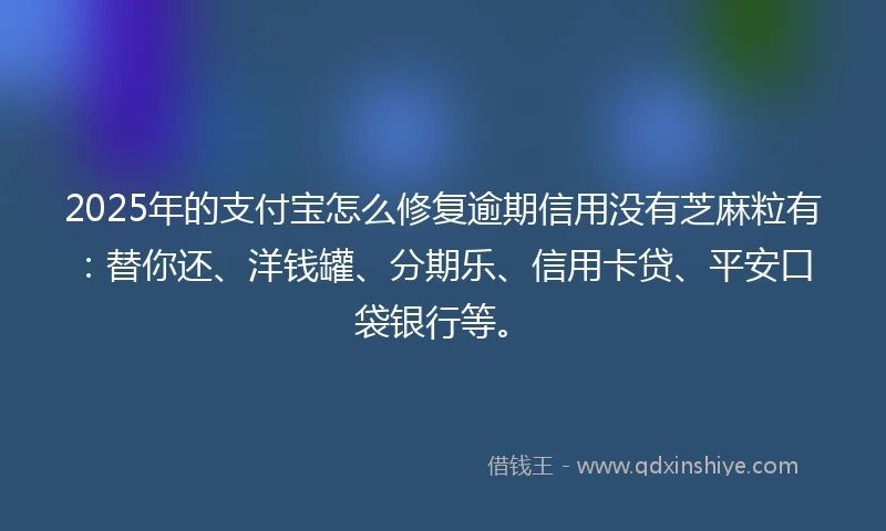 2025年的支付宝怎么修复逾期信用没有芝麻粒有：替你还、洋钱罐、分期乐、信用卡贷、平安口袋银行等。