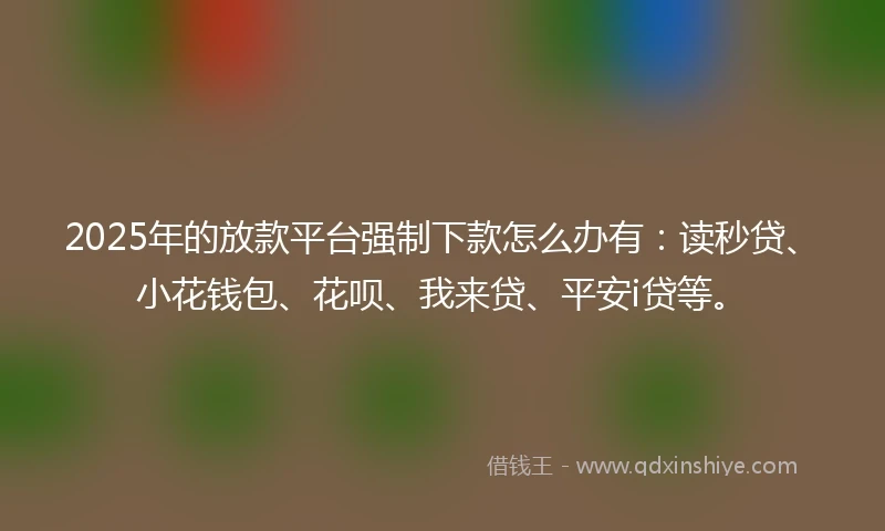2025年的放款平台强制下款怎么办有：读秒贷、小花钱包、花呗、我来贷、平安i贷等。