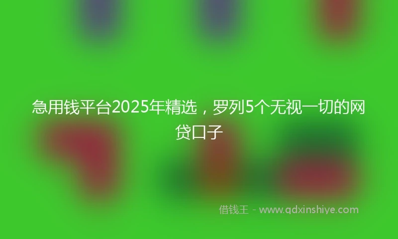 急用钱平台2025年精选，罗列5个无视一切的网贷口子