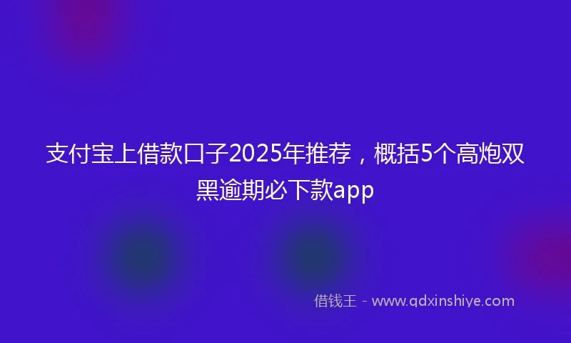 支付宝上借款口子2025年推荐，概括5个高炮双黑逾期必下款app