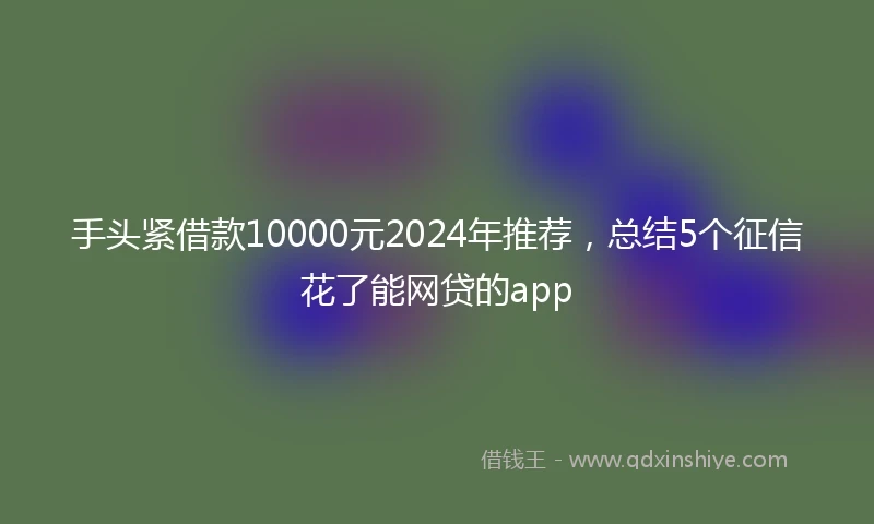 手头紧借款10000元2024年推荐，总结5个征信花了能网贷的app