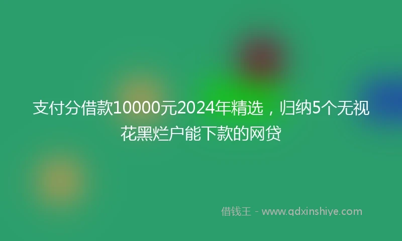 支付分借款10000元2024年精选，归纳5个无视花黑烂户能下款的网贷