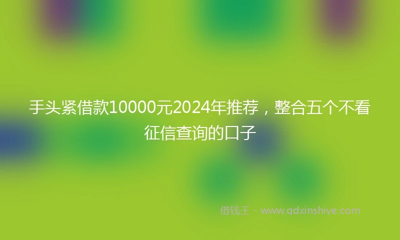 手头紧借款10000元2024年推荐，整合五个不看征信查询的口子