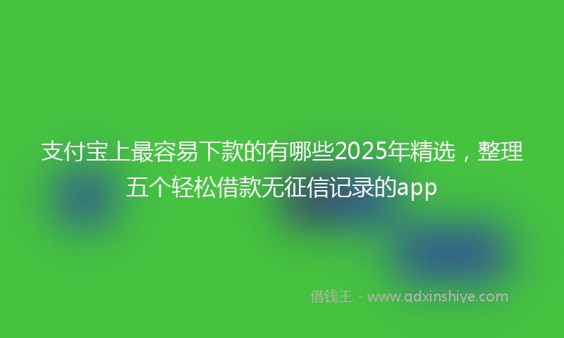 支付宝上最容易下款的有哪些2025年精选，整理五个轻松借款无征信记录的app