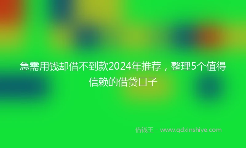 急需用钱却借不到款2024年推荐，整理5个值得信赖的借贷口子