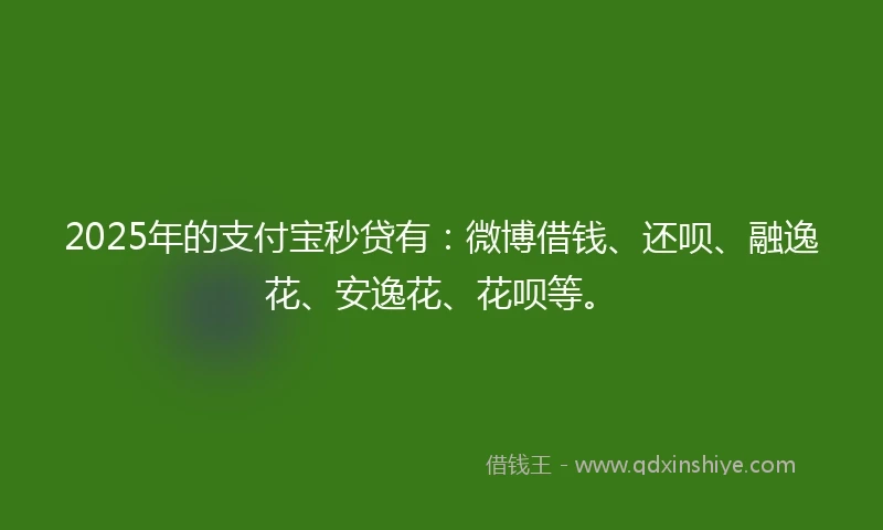 2025年的支付宝秒贷有：微博借钱、还呗、融逸花、安逸花、花呗等。