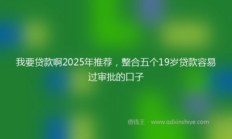 我要贷款啊2025年推荐，整合五个19岁贷款容易过审批的口子