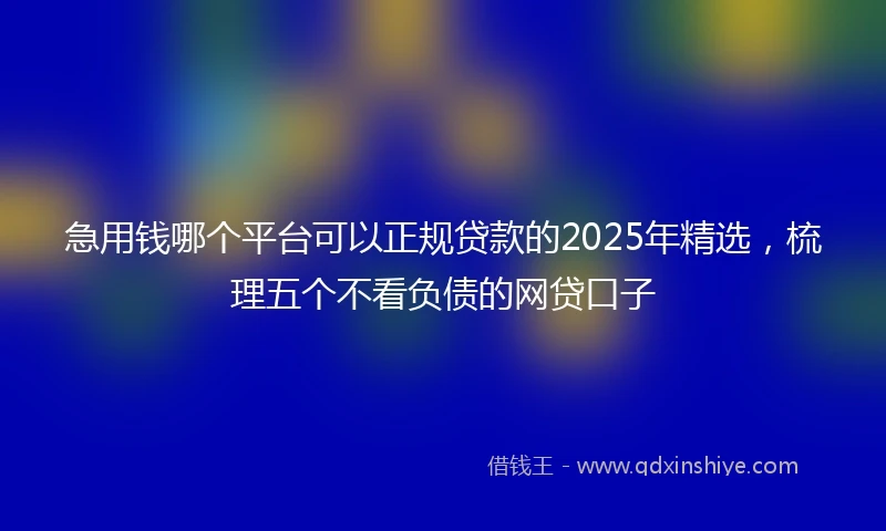 急用钱哪个平台可以正规贷款的2025年精选，梳理五个不看负债的网贷口子