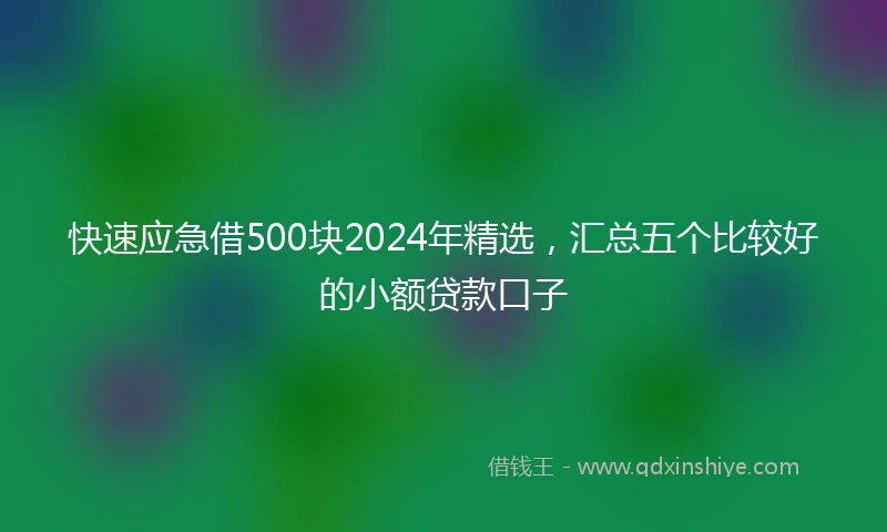 快速应急借500块2024年精选，汇总五个比较好的小额贷款口子