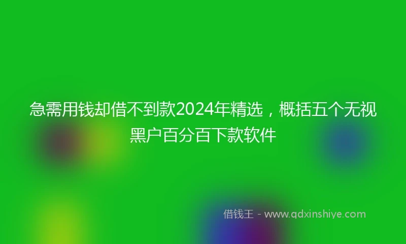 急需用钱却借不到款2024年精选，概括五个无视黑户百分百下款软件