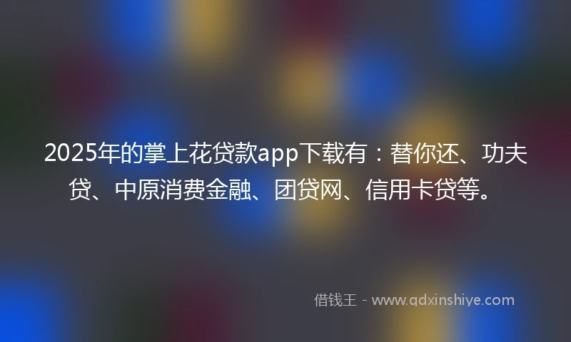 2025年的掌上花贷款app下载有：替你还、功夫贷、中原消费金融、团贷网、信用卡贷等。