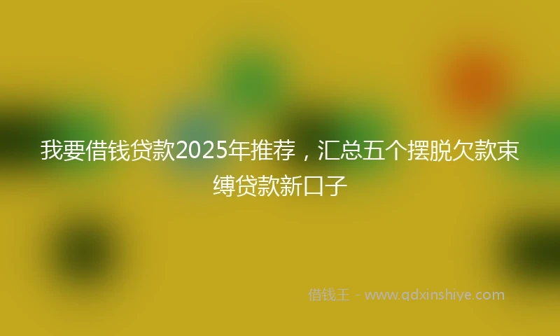 我要借钱贷款2025年推荐，汇总五个摆脱欠款束缚贷款新口子